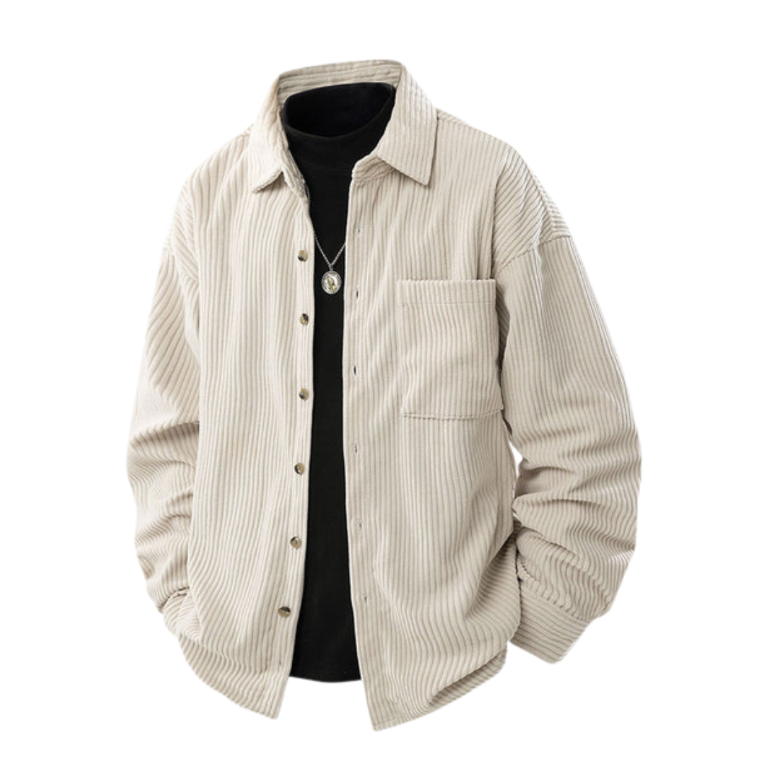 Geribbelde Corduroy Overhemd met Knopen