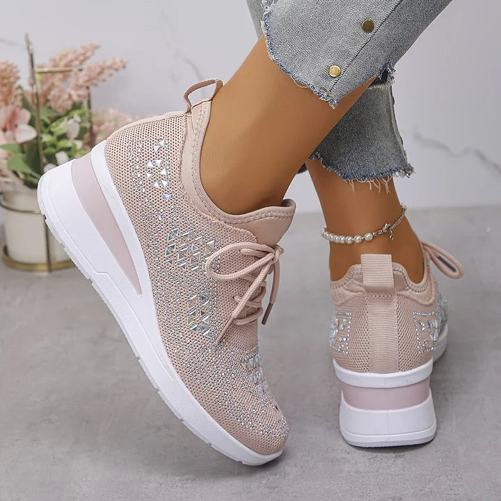 Giselle – Orthopedische Sneakers met Glanzende Kristallen