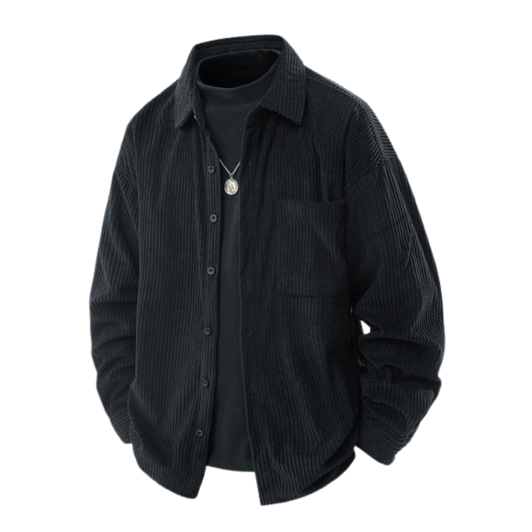 Geribbelde Corduroy Overhemd met Knopen