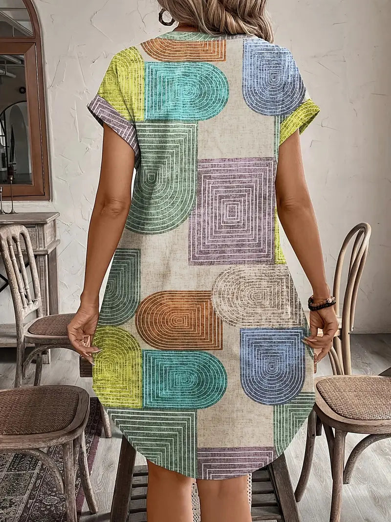 Lucille™ | Elegante Geometrische Jurk