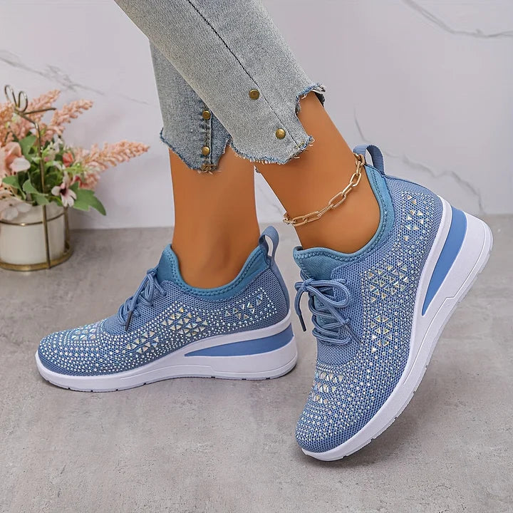 Giselle – Orthopedische Sneakers met Glanzende Kristallen