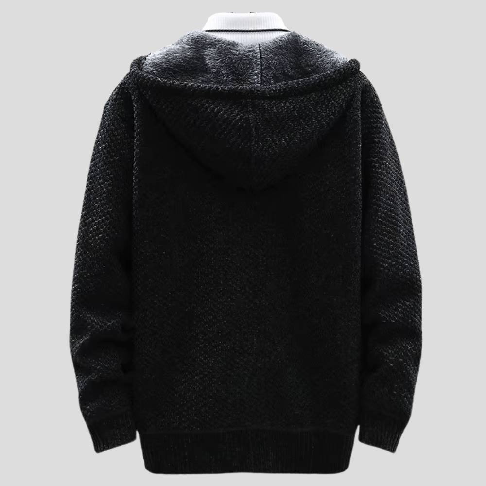 Hansson – Premium geribde hoodie van tricot