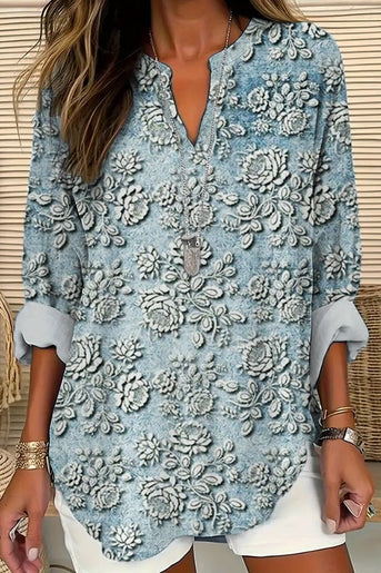Blouse Blue Dusk Bloom