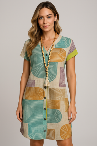 Lucille™ | Elegante Geometrische Jurk