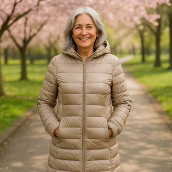 Helsa Lange Donsjas Voor Het Midden Seizoen | Champagne