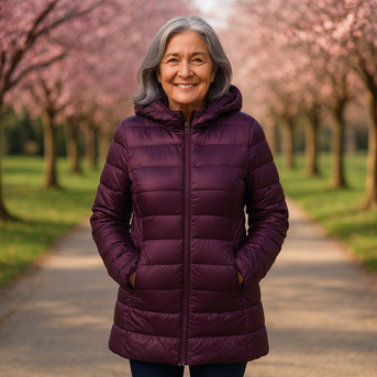 Helsa Lange Gewatteerde Seizoenskurt | Paars