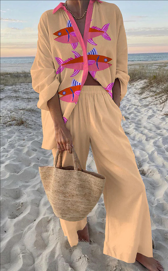 Evalisse™ | Bedset met roze vispatroon