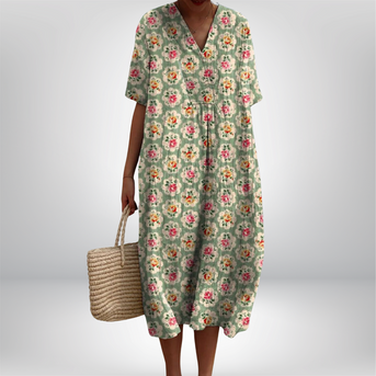 Femke | Vintage Jurk met Bloemenpatroon - Beperkte Editie