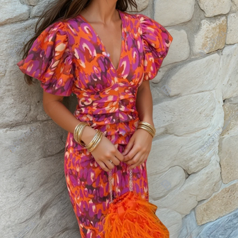 Carole | Vibrerende Fiesta Jurk met Spectaculaire Details