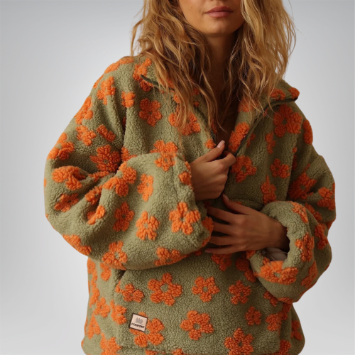 Sophie | Oversized Pluizige Trui met Bloemen
