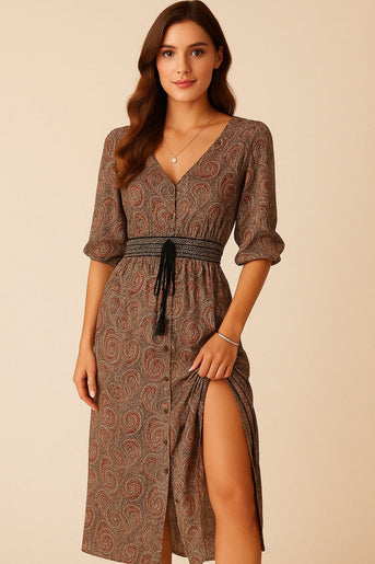 Josiane | Maxi Jurk Breeze in Stentøj