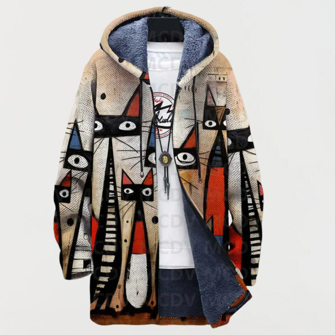 Cleo | Abstracte Hoodie met Kat