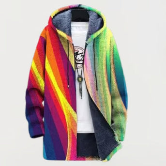 Iris | Hoodie met Regenboog Strepen