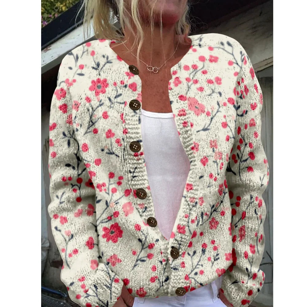 Evi | Elegante cardigan met print