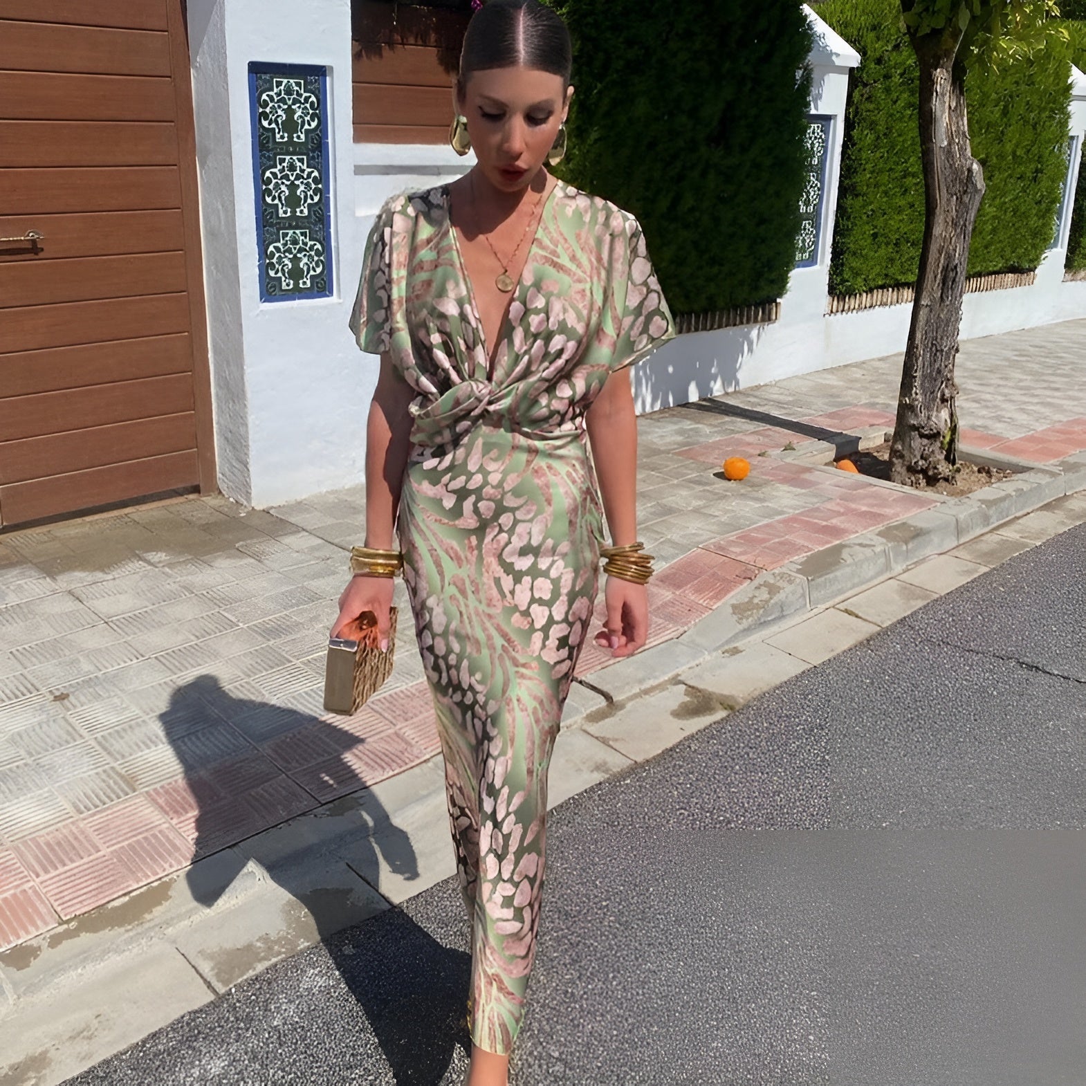 Matilda™ | Lange Jurk met Gedraaid Kraag