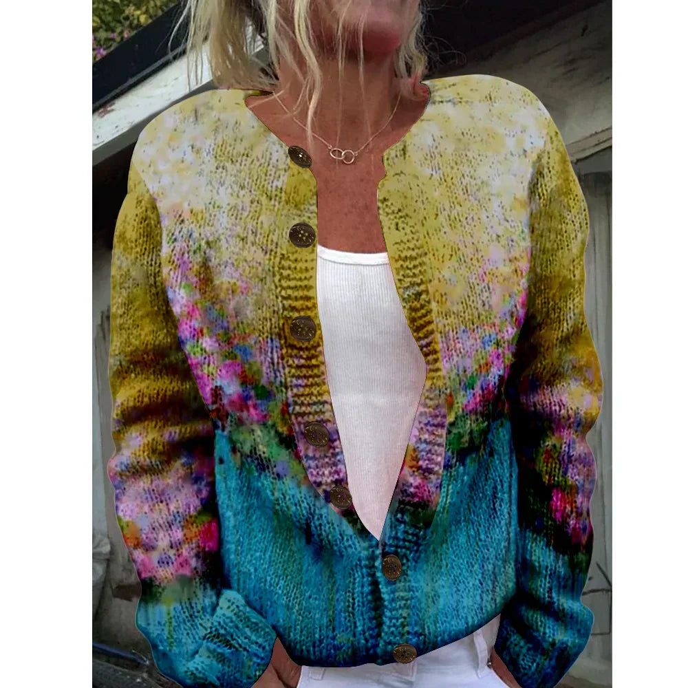 Amrei | Elegante cardigan met print