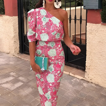 Émilie™ | Lange jurk met print