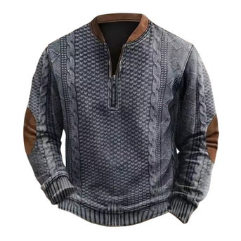 Textured Sweater met Kwartelrits