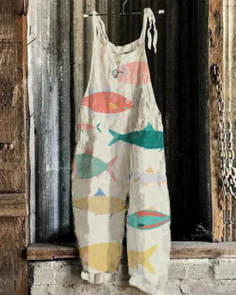 Marini™ | Jumpsuit geïnspireerd op Japanse kunst met sardines