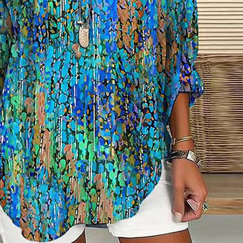 Elise | Super modieuze groene blouse met lange mouwen en een V-hals