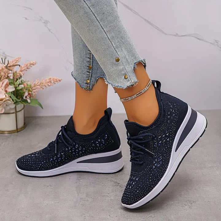 Giselle – Orthopedische Sneakers met Glanzende Kristallen