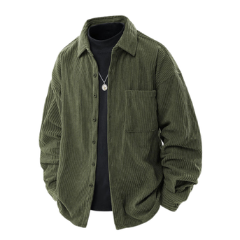 Geribbelde Corduroy Overhemd met Knopen