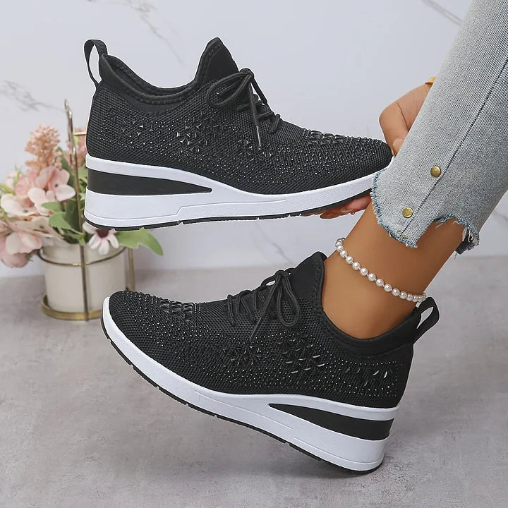 Giselle – Orthopedische Sneakers met Glanzende Kristallen