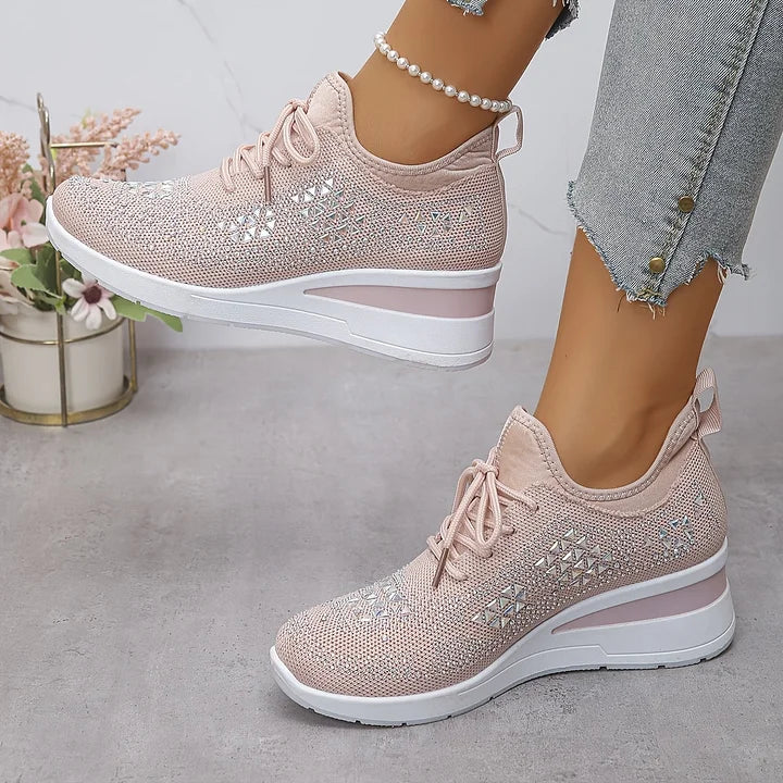 Giselle – Orthopedische Sneakers met Glanzende Kristallen