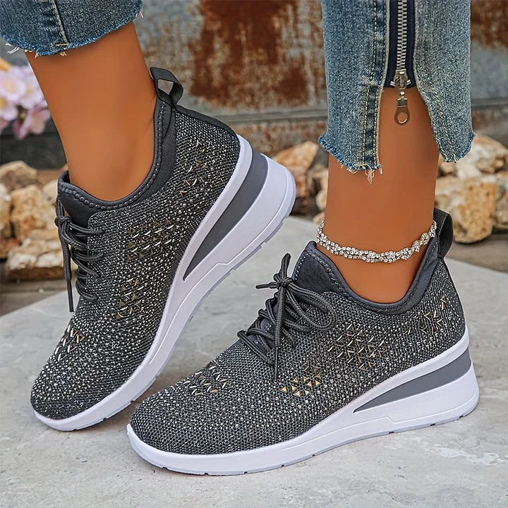 Giselle – Orthopedische Sneakers met Glanzende Kristallen