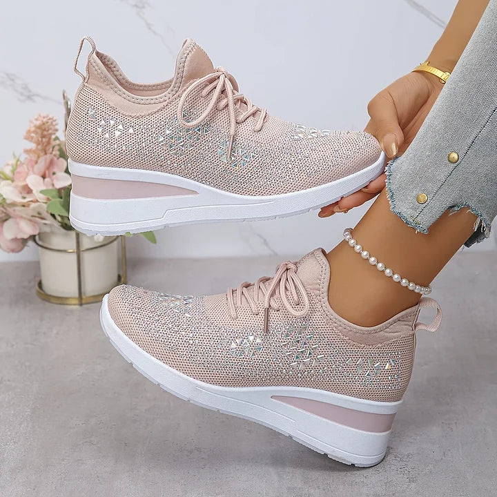 Giselle – Orthopedische Sneakers met Glanzende Kristallen