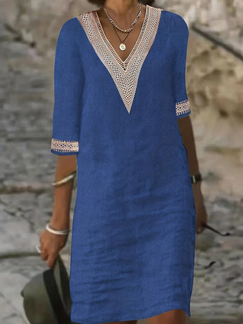 Izabela | Jurk met kant decolleté