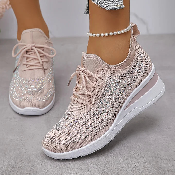 Giselle – Orthopedische Sneakers met Glanzende Kristallen