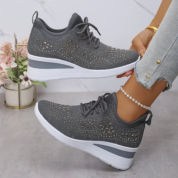 Giselle – Orthopedische Sneakers met Glanzende Kristallen