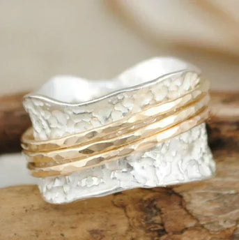 Vintage Spinner Ring in Goud en Zilver
