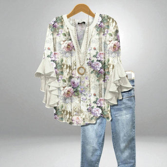 Fleur – Romantische blouse met bloemenprint en brede mouwen